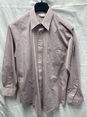 Pierre Cardin Men's Dusty Mauve Long-Sleeve Dress Shirt